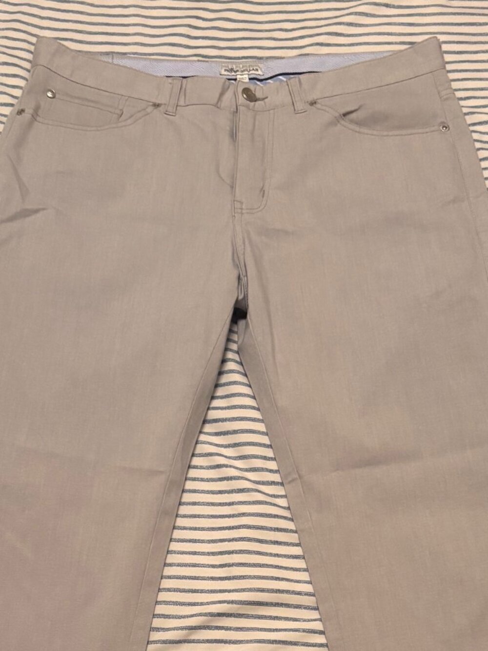 Peter Millar Men's Five Pocket Pant - Gray - Size 34 x 32